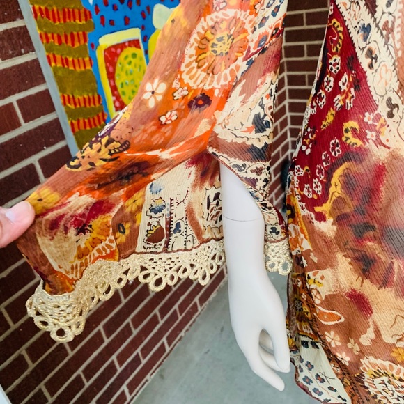 Caché Silk Boho Style Top - Picture 3 of 8